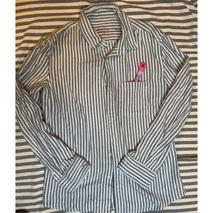 Alex Crane Womens Striped Button Up Shirt Long Sleeve‎ Size M